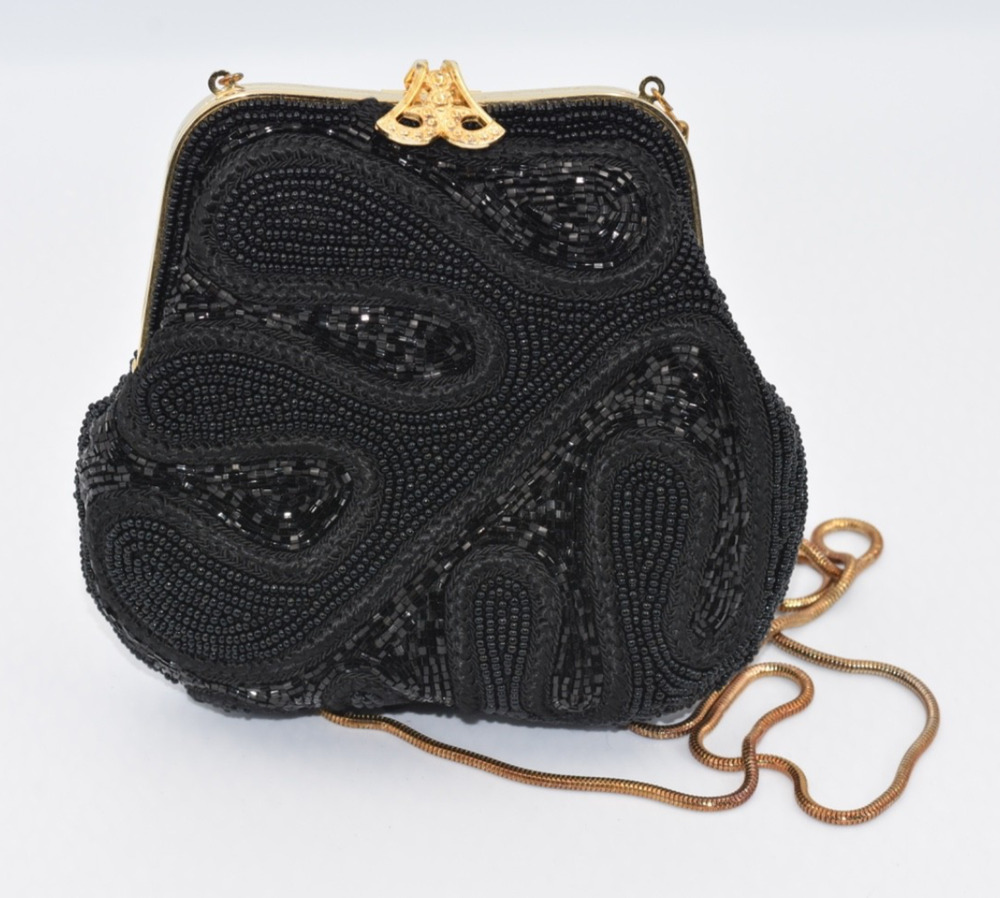 Vintage Beaded & Embroidered Evening Special Occasion Purse Handbag circa 1950s
